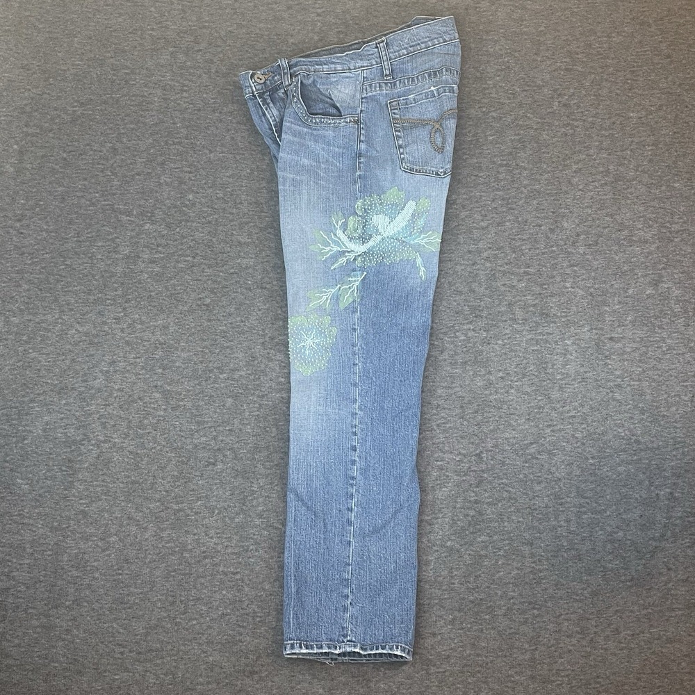 Z. Cavaricci Vintage Y2K Floral Beaded‎ Jeans Straight Boho Hippie 90's
